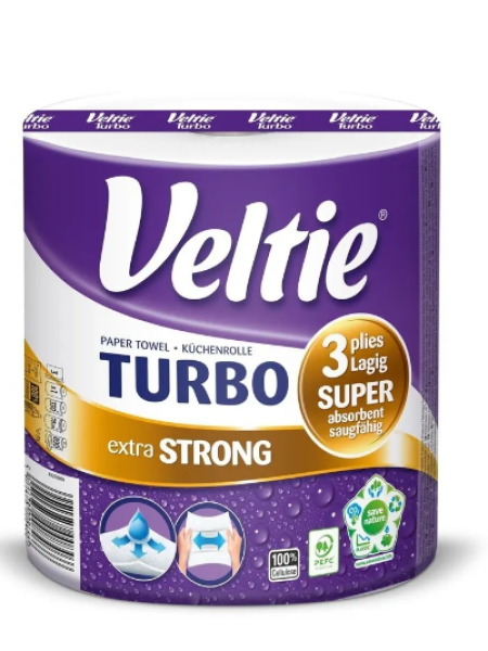 Бумага для дома Veltie Turbo 1 рулон 3 х слойная