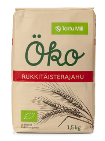 Цельнозерновая ржаная мука органическая Tartu Mill Öko 1,5 кг