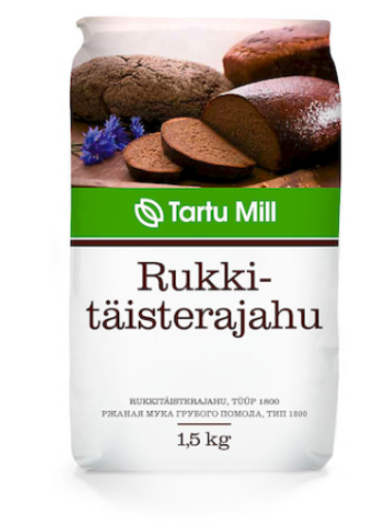 Цельнозерновая ржаная мука TARTU MILL Täistera rukkijahu 1,5 кг