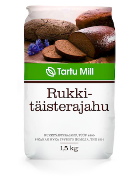 Цельнозерновая ржаная мука TARTU MILL Täistera rukkijahu 1,5 кг
