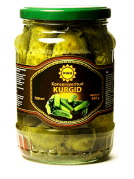 Маринованные огурцы MINU KONSERVEERITUD KURGID 680/360г