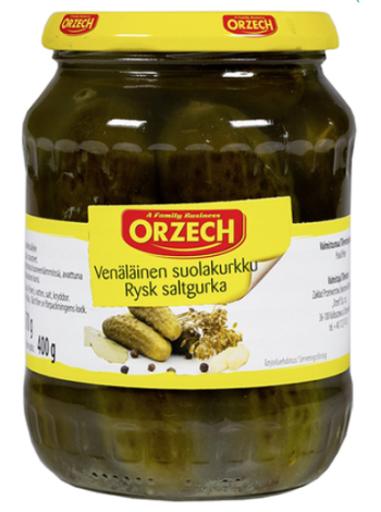 Соленые огурцы ORZECH 670/400 г