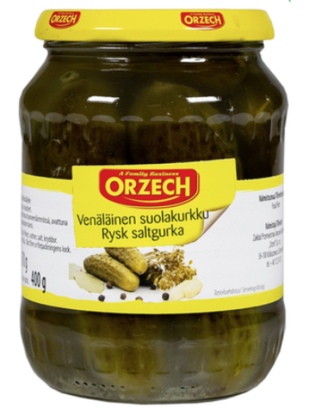 Соленые огурцы ORZECH 670/400 г