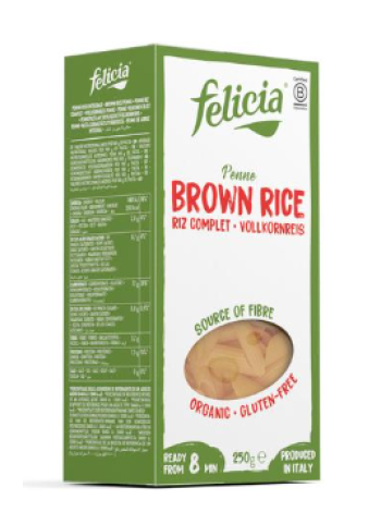 Органическая паста из цельнозернового риса FELICIA 250г без глютена 