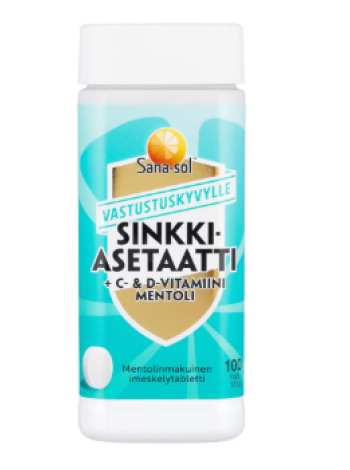 Пищевая добавка Sana-sol Цинк ацетат + витамин C&D 100 таблеток