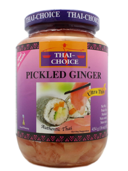 Ломтики молодого имбиря в розовом маринаде Thai Choice 454г