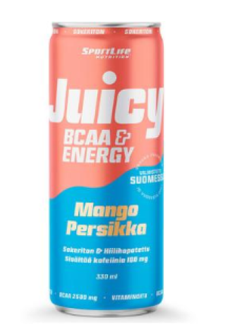 Газированный безалкогольный напиток SportLife Nutrition Juicy BCAA 330мл манго персик