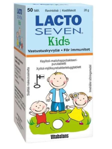 Жевательные таблетки с молочной кислотой Lacto Seven Kids 50шт