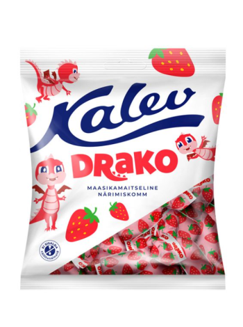 Конфеты жевательные Kalev Draakon 110г с клубникой