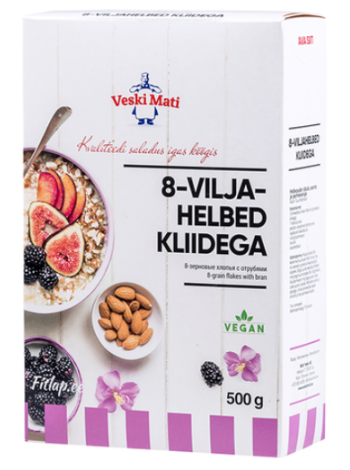Хлопья 8 злаков с отрубями VESKI MATI 8-viljahelbed kliidega 500г