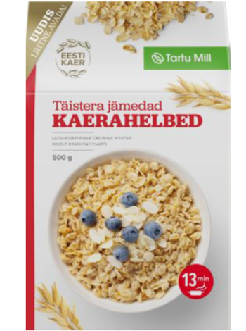 Цельнозерновая овсянка грубого помола TARTU MILL Täistera jämedad kaerahelbed 500г