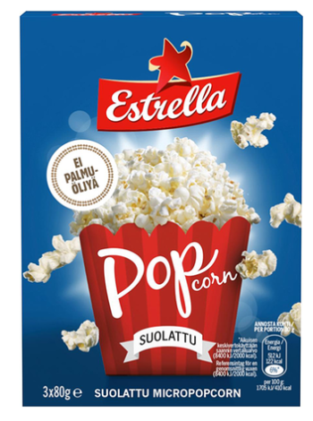 Попкорн Estrella Micro с солью 3 упаковки 240г