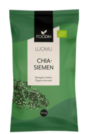 Органические семяна чиа Foodin Chia-siemen 600г