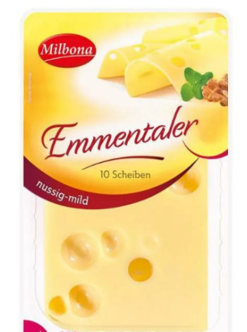 Сыр в нарезке Milbona Emmental 150г