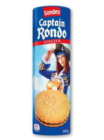 Печенье сэндвич SONDEY Captain Rondo 500г с шоколадом