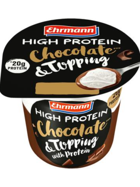 Протеиновый пудинг Ehrmann High Protein Pudding 200г со вкусом шоколада и протеиновыми взбитыми сливками 