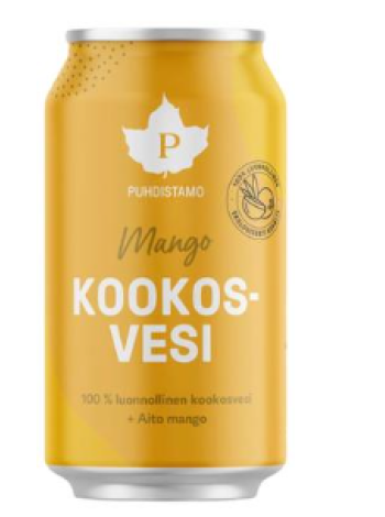 Негазированная кокосовая вода Pushistamo 310 мл манго