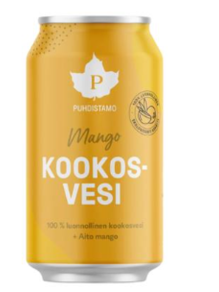 Негазированная кокосовая вода Pushistamo 310 мл манго