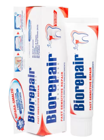 Зубная паста для чувствительных зубов Biorepair 75 мл для восстанавления эмали