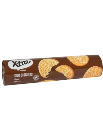 Печенье сэндвич Xtra 500г с кремовой начинкой со вкусом какао