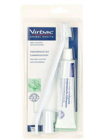 Зубная паста + зубная щетка Virbac CET для собак 70 г