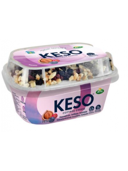 Творог Arla Keso raejuusto hasselpähkinä-mustikka-karpalo 145г лесной орех-черника-клюква 