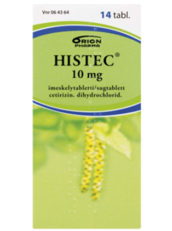 Препарат для профилактики и лечении аллергии HISTEC 10мг 14 таблеток 