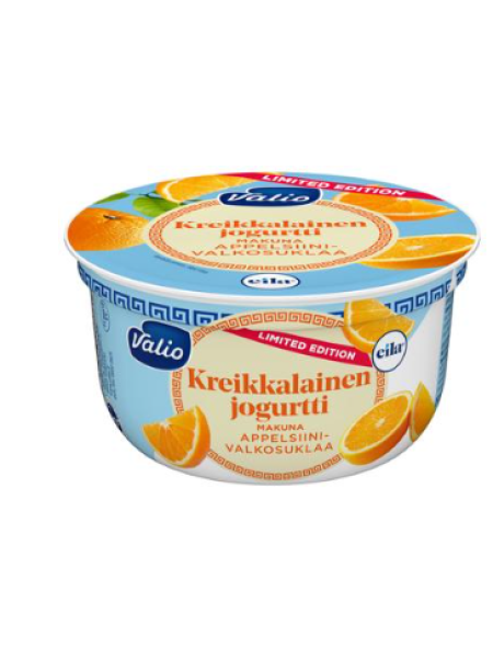 Греческий йогурт Valio 150 г апельсиново-белый шоколад без лактозы лимитированная серия