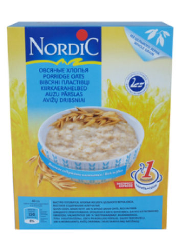 Овсяная каша быстрого приготовления NORDIC 500г