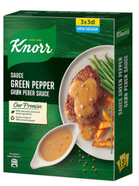 Ингредиенты для приготовления соуса из зеленого перца Knorr 3 × 22 г