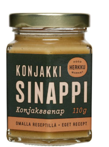 Горчица со вкусом коньяка Herkku konjakkisinappi 110г без лактозы 