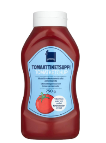 Кетчуп Rainbow Tomaattiketsuppi с меньшим количеством сахара и соли 750 г