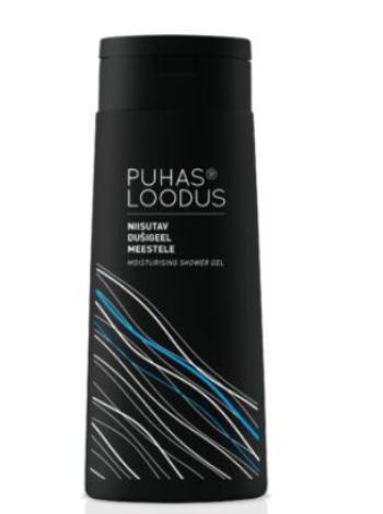 Улажняющий гель для душа Puhas Loodus Niisutav Dusigeel meestele 250мл с экстратом клюквы и гелем алое вера 