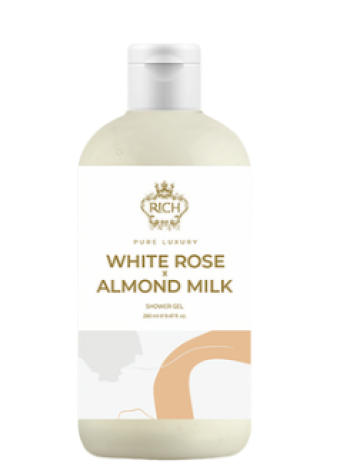 Увлажняющий и питательный гель для душа Rich Pure 280 мл белая роза и миндальное молочко