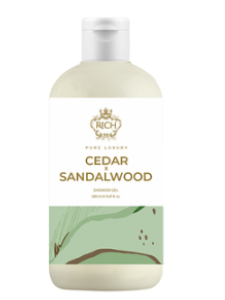 Увлажняющий и питательный гель для душа Rich Pure 280мл Кедр и Сандал