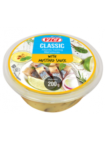 Кусочки филе атлантической сельди в горчичном соусе VICI 200 г в п/б