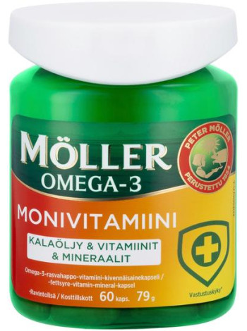 Мультивитамины и минералы с Омега-3 Moller MONIVITAMIINI Omega-3 60 капсул