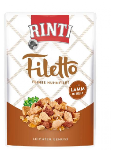 Влажный корм для собак Rinti Filetto Kana&Lammas Курицы и Баранины в желе 100г