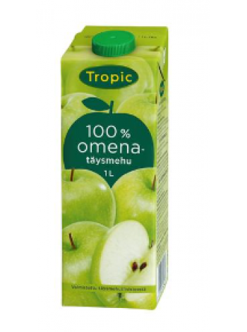 Сок яблочный Tropic Omenatäysmehu 100% 1л