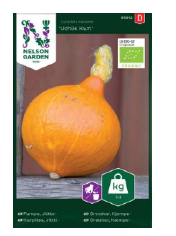 Органические семена гигантской тыквы Nelson Garden Uchiki Kuri №91012