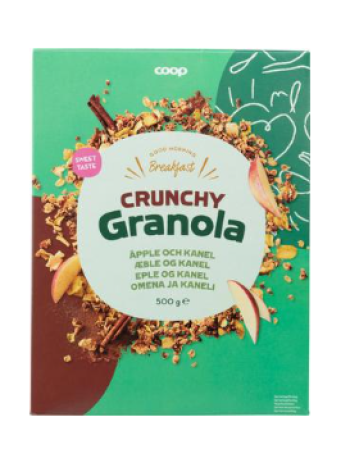 Хрустящие мюсли с яблоком и корицей Coop 500 г