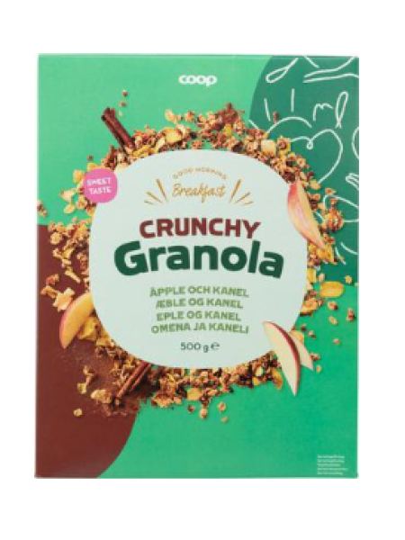 Хрустящие мюсли с яблоком и корицей Coop 500 г