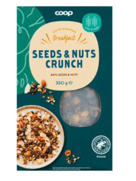 Мюсли с жареными семечками и орехами Coop mysli siemeniä ja pähkinöitä 350г