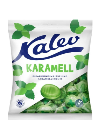 Карамельные конфеты с мятным вкусом Kalev karamell Piparmündimaitseline 120г