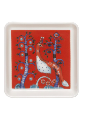 Тарелка квадратная Iittala Taika 12 х 12 см Жар - Птица цвет красный