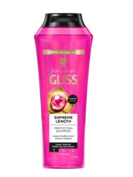 Шампунь с биотином и экстрактом цветков пиона Schwarzkopf Gliss Supreme Length 250 мл