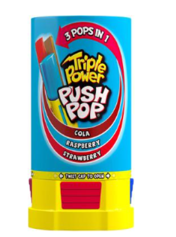 Леденцы Bazooka Push Pop Triple Power 34 г