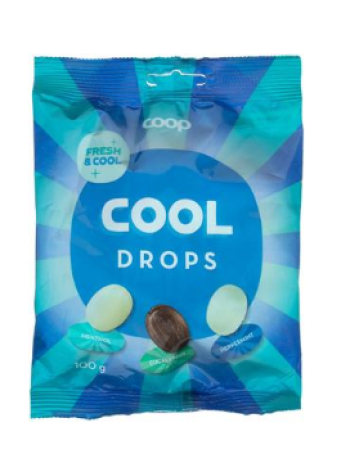 Леденцы от боли в горле Coop Cool Drops ментол, мята и эвкалипт 100 г