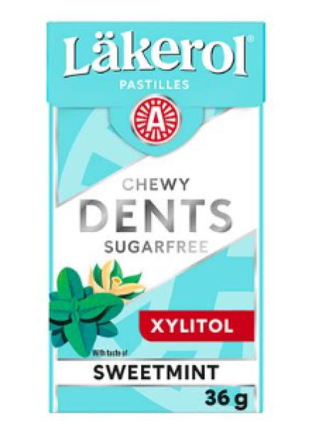 Пастилки с ксилитом Läkerol Dents Sweetmint Xylitol 36г