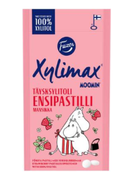 Леденцы с ксилитом Fazer Xylimax Moomin со вкусом клубники 38 г